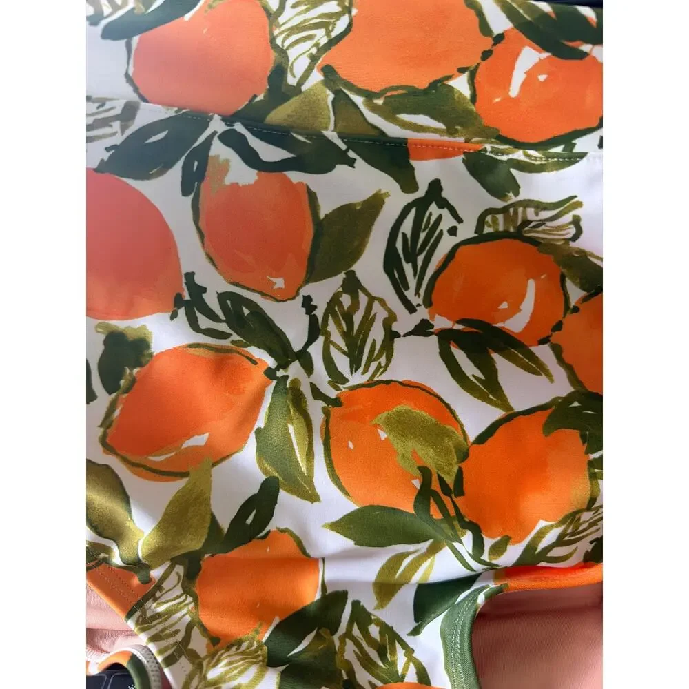 MOTT50 Joana L'Orangerie Print High Rise Swim Bottom NWT UPF 50+ Size L